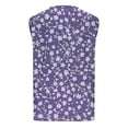 thumbnail image 4 of Womens Tops Plus Size Sleeveless Round Neck Floral Printed Casual Tank Top Purple XL, 4 of 5