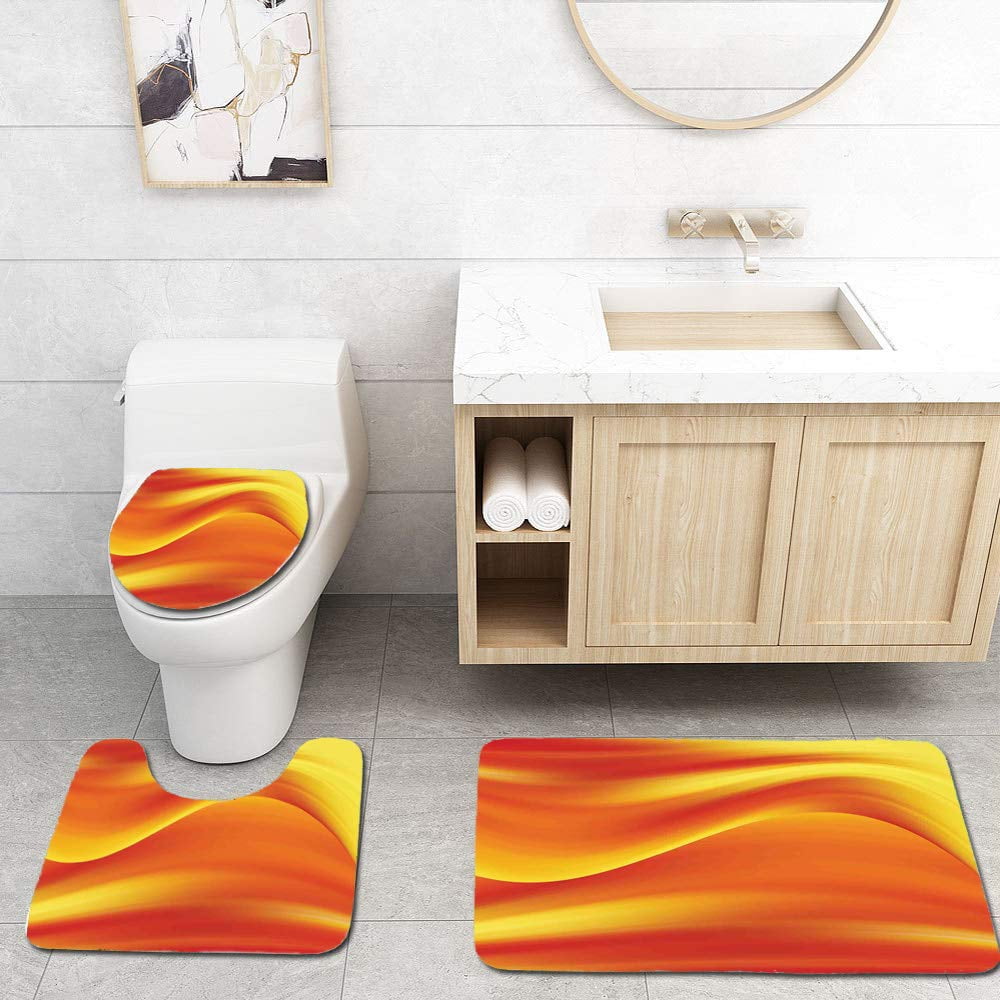 GOHAO Burnt Orange Waves Different Tones in Motion Smooth Hot Lines 3