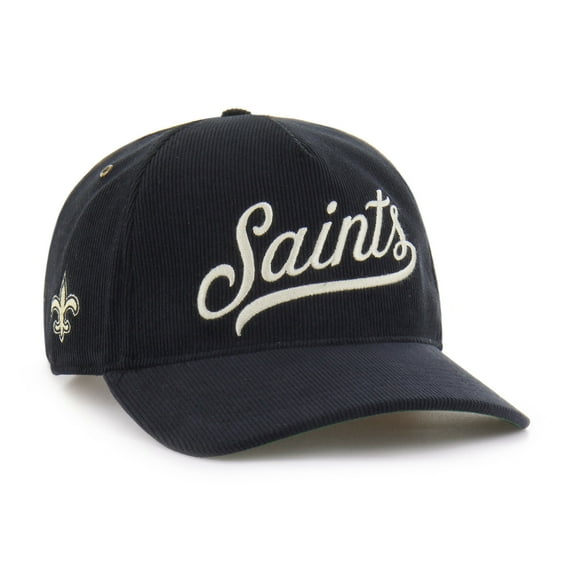 Men's '47  Black New Orleans Saints Golden Age Corduroy Hitch Adjustable Hat