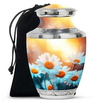 SUBSH Daisies Flower Urn - Cremation Urns for Women - Urn Human Ashes - Cremation Urn for Adults - Urn for Women Ashes (Large (10 inch) (10 inch)