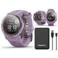 thumbnail image 1 of Garmin Instinct Solar (Orchid) GPS Outdoor Smartwatch Power Bundle | with PlayBetter Power Bank Charger (Large) & HD Screen Protectors | 010-02293-12, 1 of 4