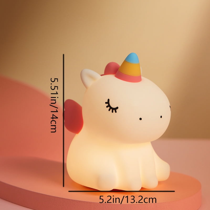 Unicorn Night Light, Soft Silicone LED Night Light Cute Animal Bedroom Lamp 3 Level Dimmable Nursery Night Light for Toddler Baby Kids