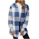 thumbnail image 2 of Chaqueta y abrigo informal de manga larga sin capucha para mujer, de invierno, de polar de doble cara, a cuadros, de manga larga, tipo cárdigan, abrigo, blusa de poliéster, 2 of 6