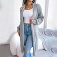 thumbnail image 2 of Aayomet Womens Sweaters Women's Long Cardigans Button Down High Low Solid Knit Loose Cardigans with Pockets,Gray S-XXL, 2 of 5