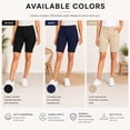 thumbnail image 4 of 2-Pack Junior's Uniform Super Stretch Bermuda Shorts – Girls Twill School Shorts, 4 of 5