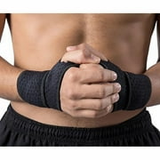 EMLIMNY 2 Pack Wrist Compression Strap and Wrist Brace Sport Wrist Support for Fitness, Weightlifting, Tendonitis, Carpal Tunnel Arthritis (Black)