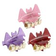 thumbnail image 4 of Unique Bargains Halloween Bat Style Hair Clips 1.97" 3 Pcs Pink Red Purple, 4 of 5