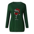 thumbnail image 4 of Camisetas de manga larga con cuello redondo y estampado informal de Navidad para mujer, blusa con bolsillos, camisetas Pompotops  gfhjh15199, 4 of 5