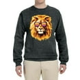 thumbnail image 2 of Lion With Sunglasses Animal Lover Unisex Crewneck Graphic Sweatshirt, Heather Black, 3XL, 2 of 3