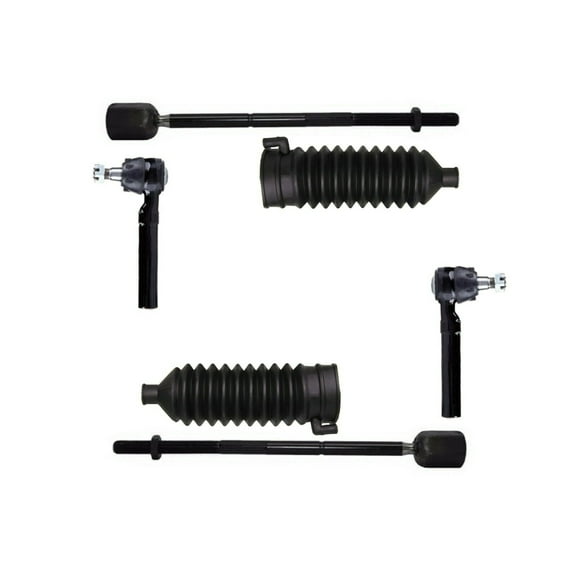 6 Pc Front Steering Kit 2 Inner Tie Rod Ends   2 Outer Tie Rod Ends   2 Rack and Pinion Bellow Boots Fits select: 1994-2002 FORD MUSTANG