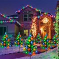 thumbnail image 2 of Arbre de Noël Solaire - Homeleo Lot de 6 Arbre de Noël Artificiel Pré-Éclairé avec Boules Rouges et 120 Lumières LED, 2 of 7