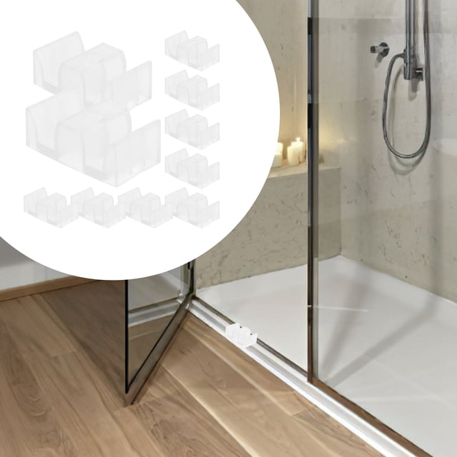 BESTYASH 10Ud Guías Transparentes Para Puertas De Ducha De Plástico Resistentes Y Antideslizantes