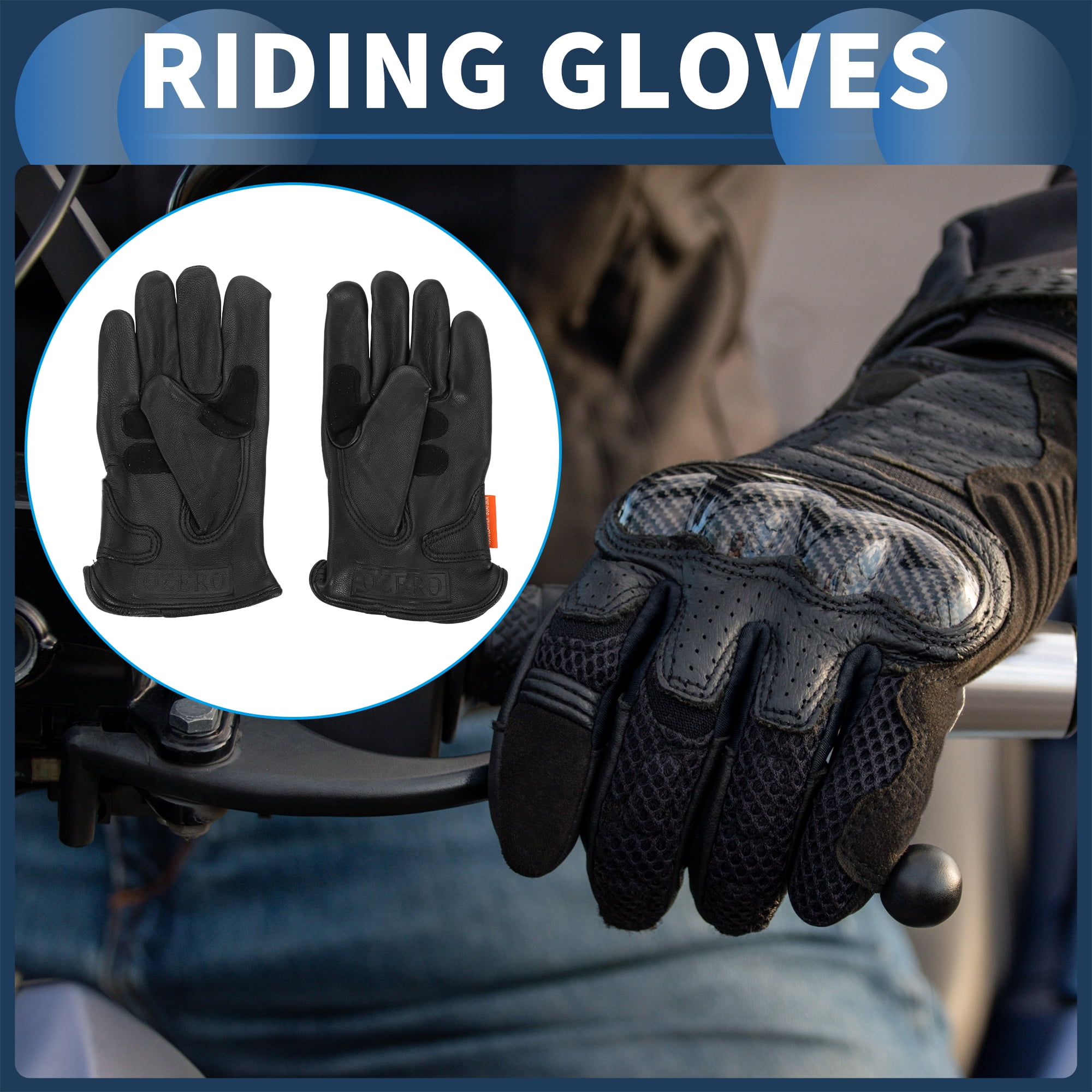 Unique Bargains Motorcycle Gloves, Off-Road Mountain Motorcross Motorbike Dirt Bike Bicycle Racing ATV UTV XL Black