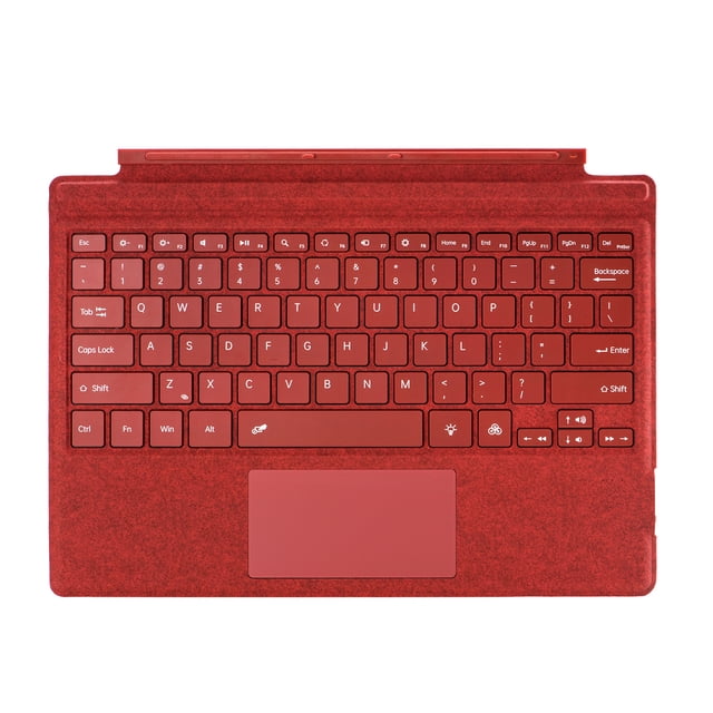 Graflsoa Clavier Microsoft Surface Pro Bluetooth 5.1 avec Rétroéclairage RVB, Fixation Magnétique et Recharge USB‐C - Rouge