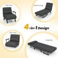thumbnail image 6 of Costway Folding 6 Position Armchair Lounge Couch Convertible Sleeper Bed  w/ Pillow Gray, 6 of 10