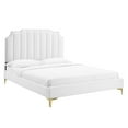 thumbnail image 2 of Modway Colette Queen Performance Velvet Platform Bed in White, 2 of 10