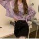 thumbnail image 4 of Camisetas teñidas para mujer, camisetas de manga larga de malla transparente para mujer, camisetas holgadas finas de verano para playa para mujer, camisetas sexis a prueba de sol, 4 of 4