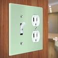 thumbnail image 3 of WIRESTER Double 1-Gang Toggle Light and 1-Gang Duplex Outlet Switch Plate/Wall Plate Cover, Solid Mint Green, 3 of 6