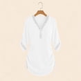 thumbnail image 6 of SAWOBUUN Womens Loose Dress V Neck Lace Trim Bathing Suit Cover up Summer Beach Casual Swimsuit Coverup, 6 of 6