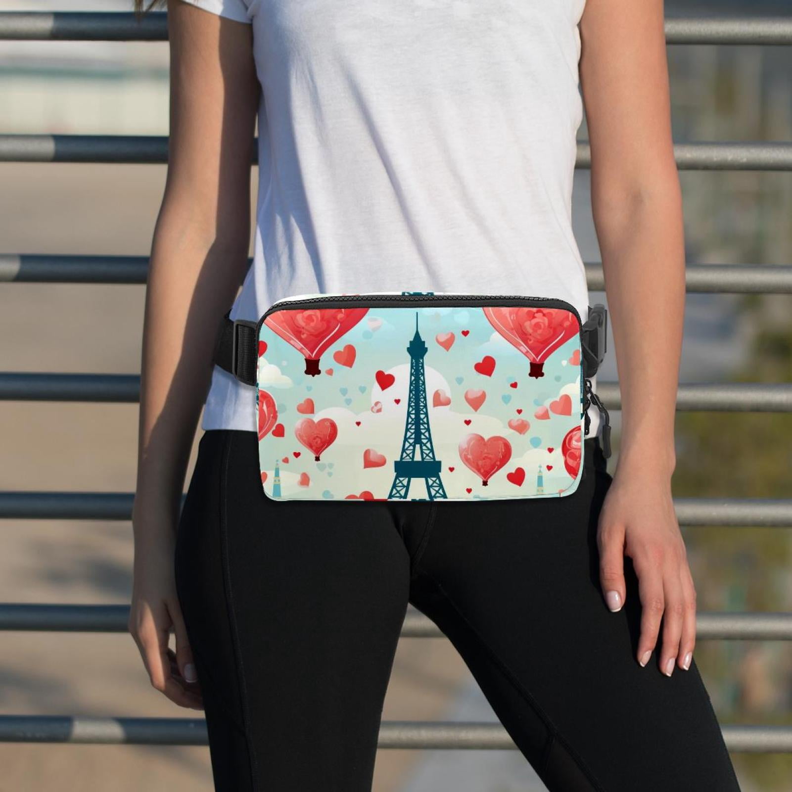 Valentine's Day Lightweight Adjustable Sling Bag Waist Pack with Extension Strap Unisex - Ideal for Travel and Outdoor Activities