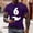 Purple(New), variant on PNTUTB Men's Fashion Number 6 Print Classic Crew Neck Casual Comfortable Pullover Short Sleeve T-shirts
