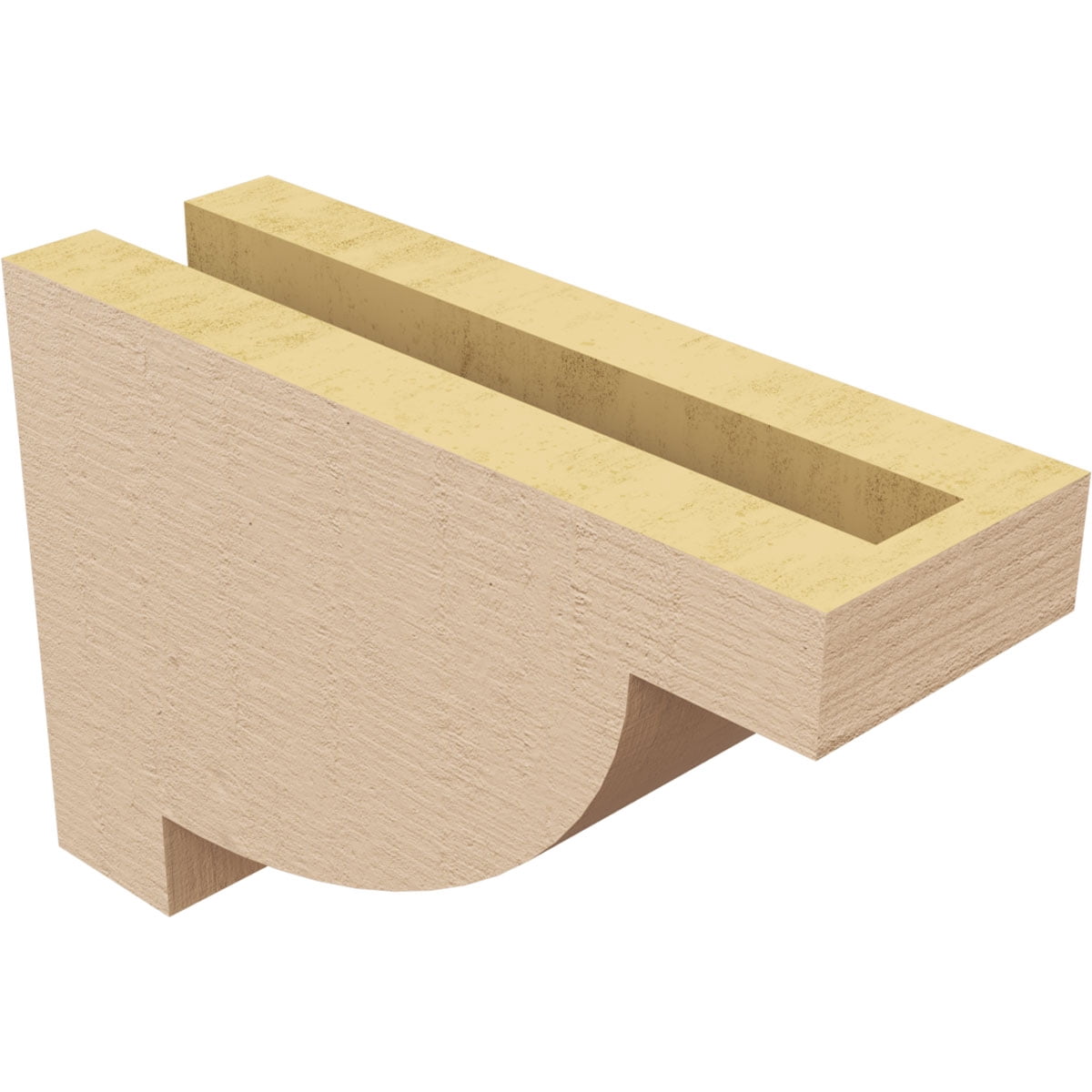 3"W x 9"D x 6"H Classic Alpine Rough Cedar Woodgrain TimberThane Corbel, Primed Tan