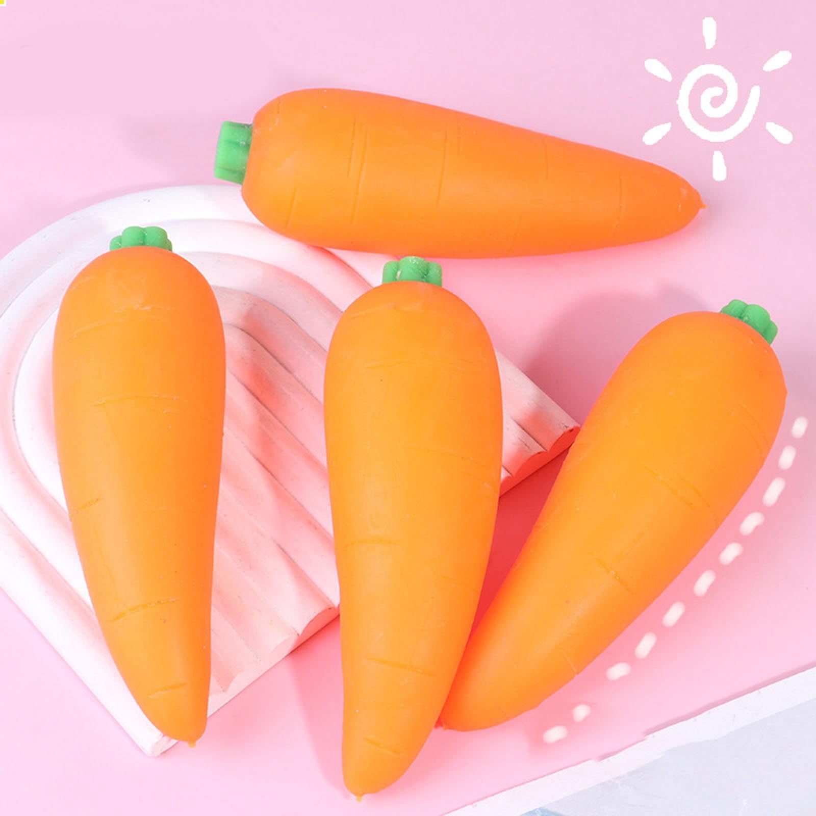 Giant Carrot Squishy Stress Ball, Jumbo Squishy Vegetable Ultra Squishy and Moldable Slow Rise Relaxing Sensory Fidget Stress for Anxiety Relief Orange