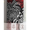 thumbnail image 6 of Red White Sheer Curtains 84 Inch Length 2 Panels Set, Abstract Black Chrysanthemum Flower Floral Voile Window Treatment Rod Pocket Curtains Sheers Drapes for Bedroom/Living Room/Kitchen 52"x84"x2, 6 of 7