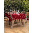 thumbnail image 2 of Outdoor Tablecloth with Umbrella Hole and Zipper, Red Plaid Christmas Rectangle Table Cloth 60x120 Inch Waterproof Tablecloth, Xmas Snowflake Poinsettia Botanical Picnic Table Cover for Patio Camping, 2 of 7