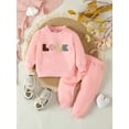 thumbnail image 2 of Bagilaanoe 2PCS Toddler Baby Girl Boy Pants Set Letter Embroidery Long Sleeve Sweatshirt Tops + Sweatpants 6M 12M 18M 24M 3T Kids Casual Sweatsuits, 2 of 9