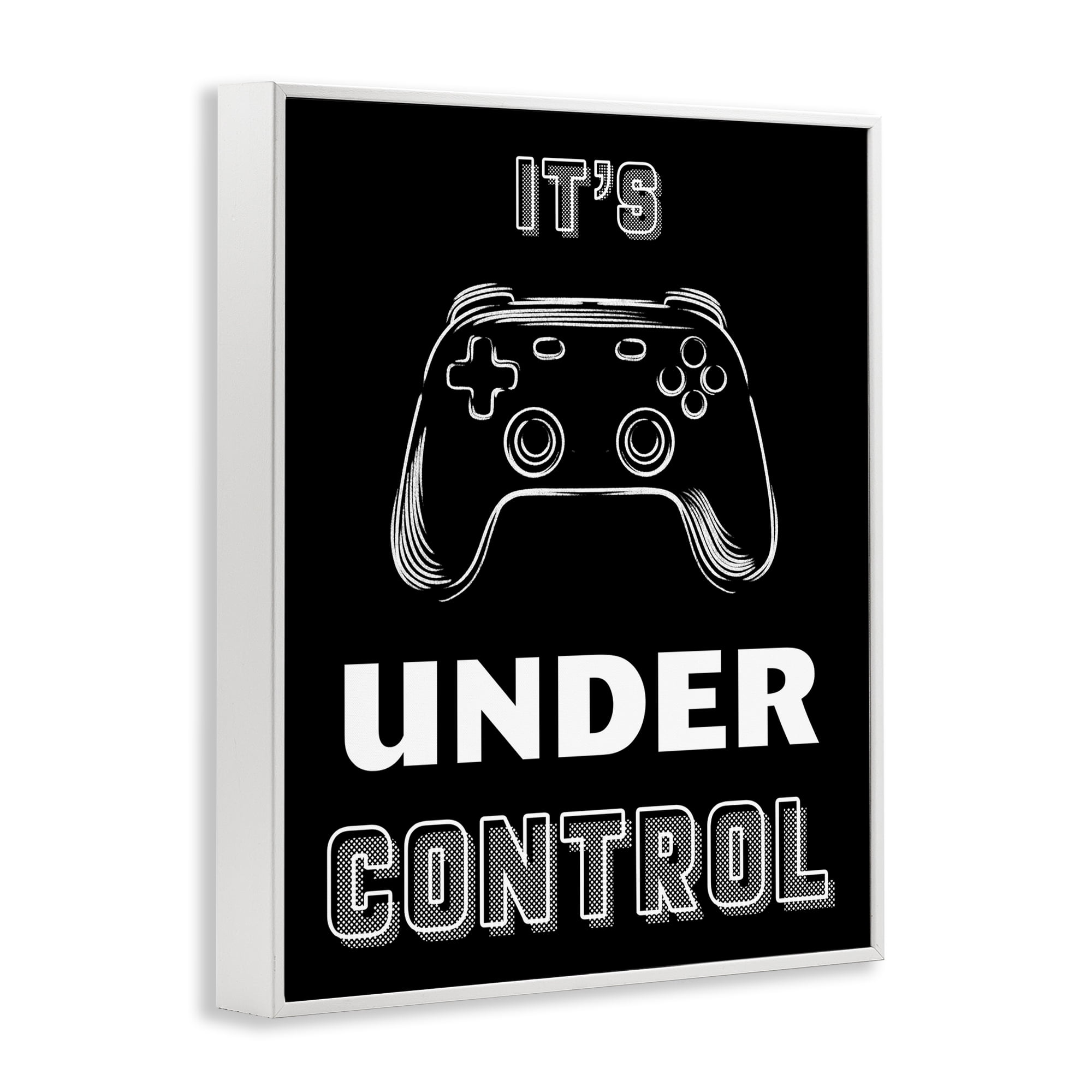 Stupell Industries Under Control Gamer White Framed Giclee Art, design by Marcus Prime