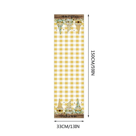 

Midewhik Home Decor Summer Flowers Gnome Sunflower Cotton Linen Decorative Table Runner