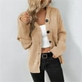 thumbnail image 2 of Baberdicy Sweater Coat Women's Cardigan Sweater Hoodies Button Down Long Sleeve Oversized Knit Cardigans Cardigan Sweaters for Women Khaki, 2 of 8