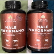 2X Ancient Nutrition Male Performance Grass-Fed 180X2=360ct Exp07/2025+ New Ship