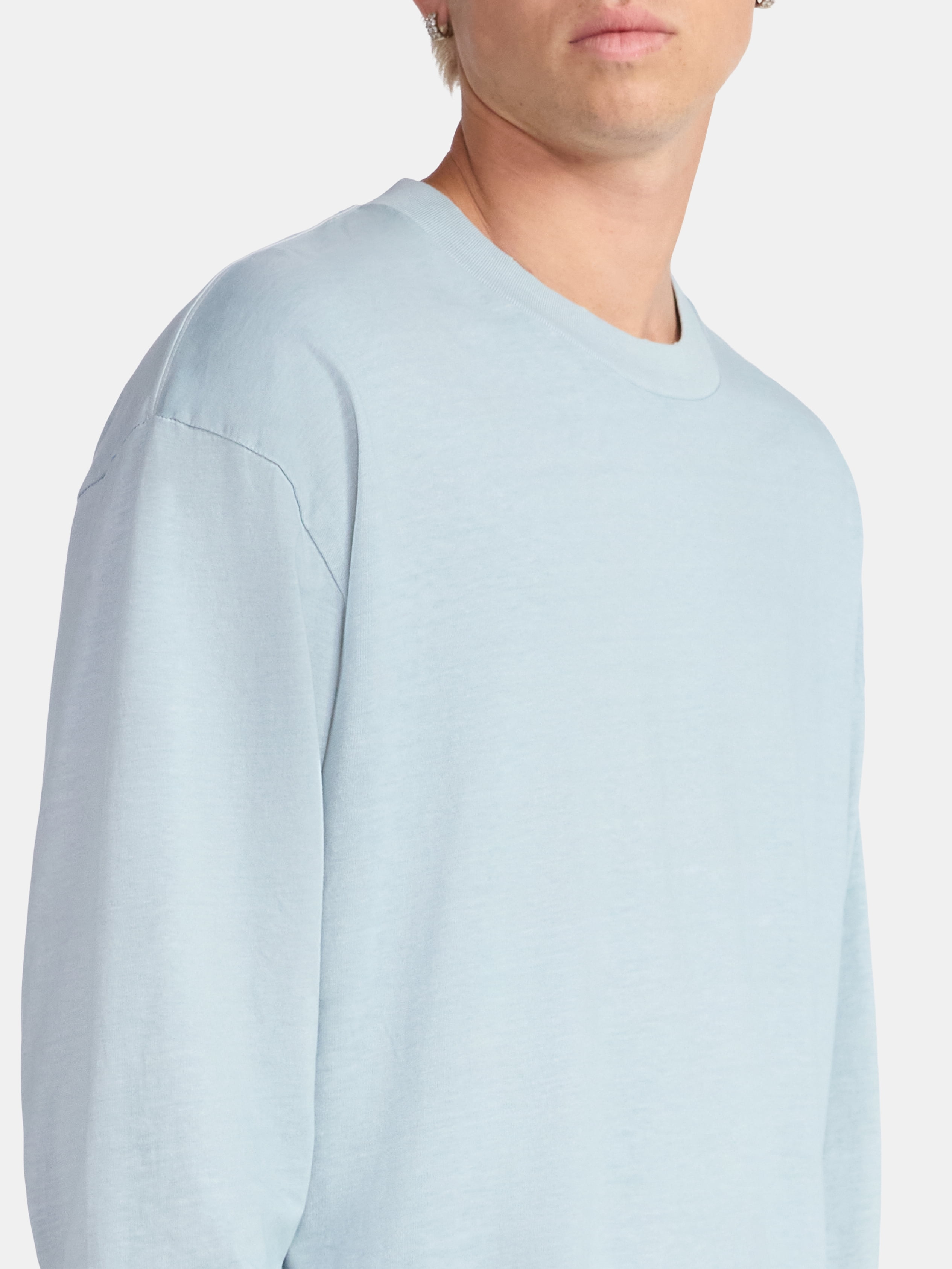 No Boundaries Cotton Oversized Tee with Long Sleeves, Men's & Big Men's