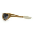 thumbnail image 6 of Retro Classy Oval Wrap Around Vintage Sport Soft Arm Tip Plastic Sunglasses Light Brown - Black, 6 of 7