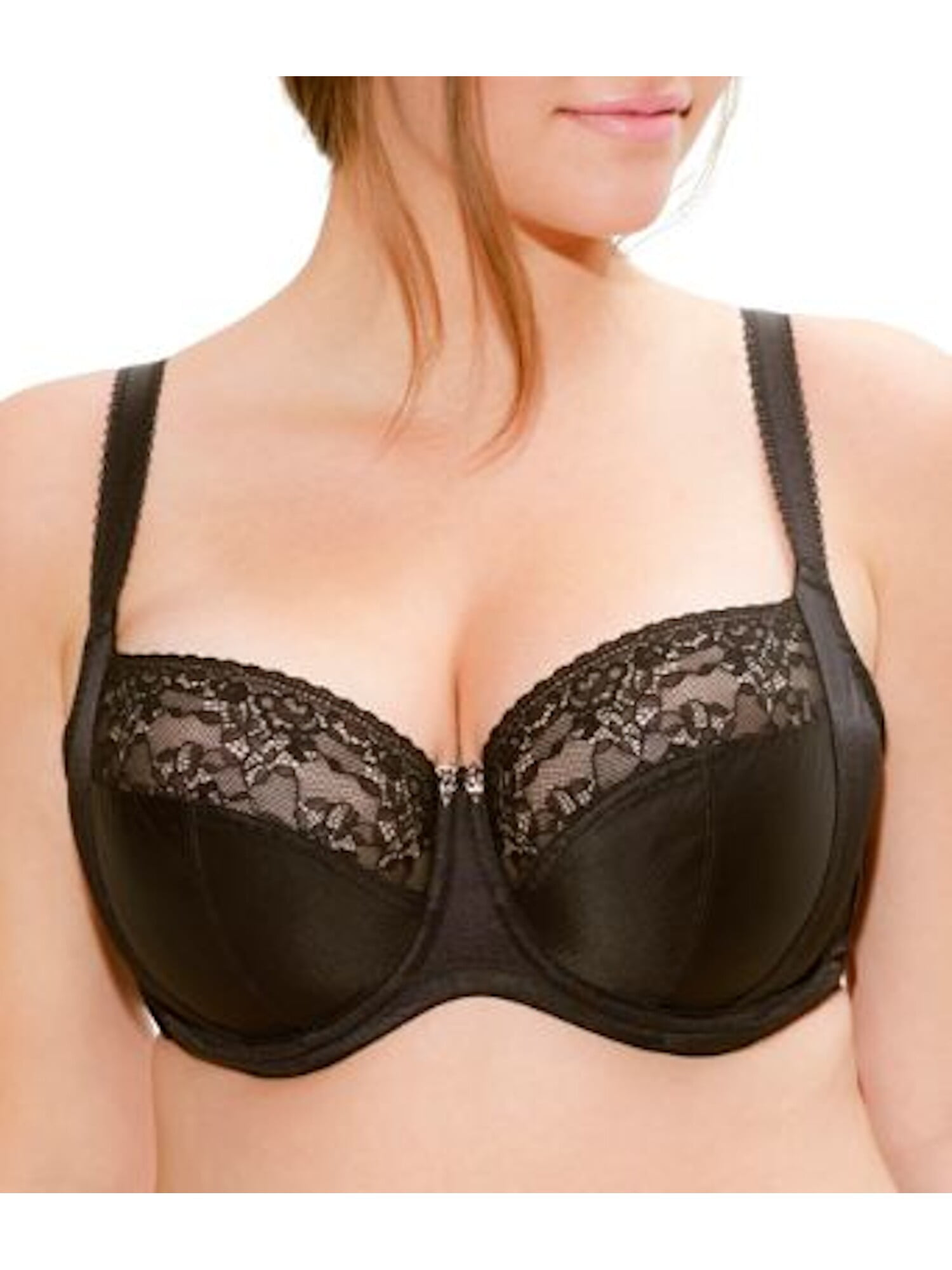 MIERSIDE Women's Plus Size Lace Molded Full Coverage Underwire Bra (34DD,  Black) at  Women's Clothing store