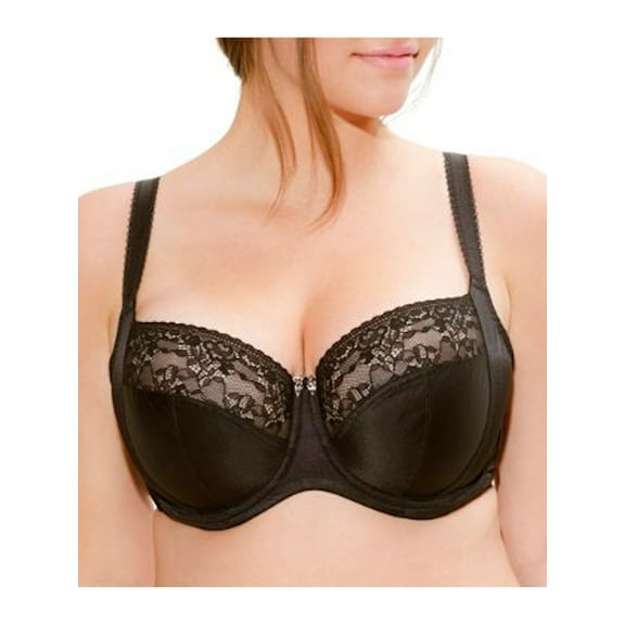 SCULPTRESSE Intimates Black Lace Trim Everyday Full Coverage Bra Size: 34E