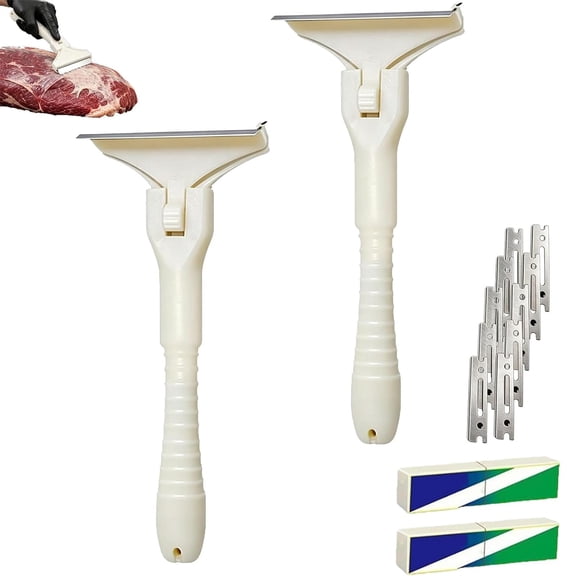 Stainless Steel Meat Scraper, Handheld Fat Trimmer for Beef & Pork,Easy Fat & Fascia Removal Tool for Beef & Pork