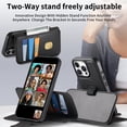 thumbnail image 6 of Allytechgroup for iPhone 13 Pro Case, 2-in-1 Wallet Phone Cover with Detachable PU Leather Card Holder, Magnetic MagSafe-Compatible RFID Blocking Protective Case & Wristband, Black, 6 of 14