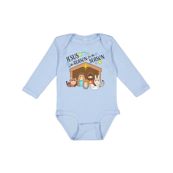 Inktastic Jesus is the Reason for the Season Christmas Nativity Boys or Girls Long Sleeve Baby Bodysuit