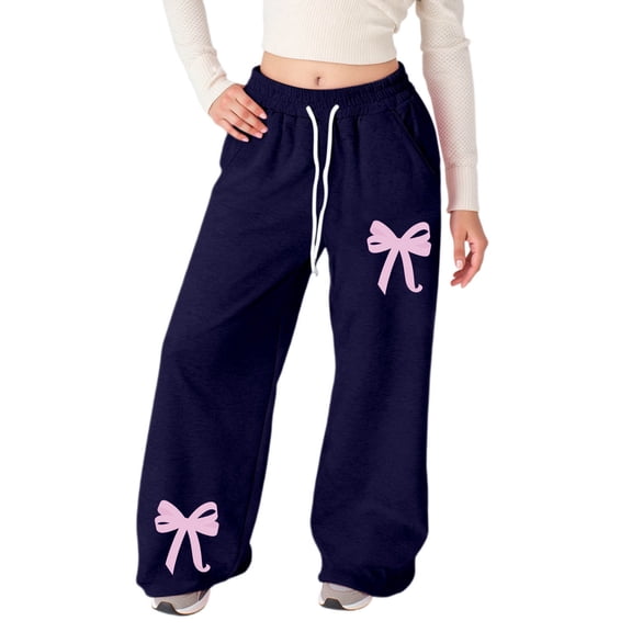 Gelikeya Kids Boys Girls Baggy Sweatpants Oversized Casual Stretch Joggers Preppy Fall Clothes with Pockets Valentines Day Gifts, Dark Blue & 4-5 Years