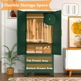 thumbnail image 6 of Modern Armoire Wardrobe Closet, 71" Armoire with 2 Doors & 2 Drawers, Metal Storage Cabinet with Drawers and Hanging Rod, Metal Closet Organizers for Home, Office,Gym(Green), 6 of 7