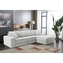Roundhill Furniture Breton Contemporary Sofa with Ottoman