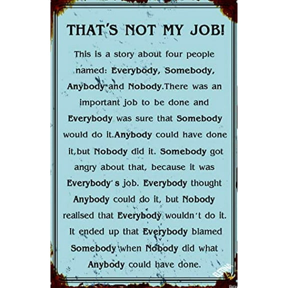 Metal Tin Sign Fashionable That's not My Job Blechschild Schild Blech Sign Exterior Home Cave Bar Cafe Garage Country Poster Wall Art Decoration Retro Aluminum Sign 8x12 INCH