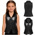 thumbnail image 2 of iiniim Girls Sequin Vest V Neck Sleeveless Waistcoat Sparkly Festive Party Formal Dance Tank Top Black 16, 2 of 7