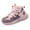 Pink, variant on High Top Sneaker for Boys Girls Kids Winter Shoes Fashion Solid Color Mesh Breathable Basketball Shoes Sports Running High-Top Sneaker with Adjustable Strap