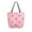 Pink Bows and Strawberries, variant on Open Top Canvas Tote Bag with Zipper Reusable Shopping Bag 13.5x15" Roomy Carryall Pink Bows and Strawberries