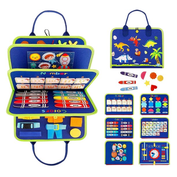 Bsvklp Tablero Juguete Sensorial Montessori para Bebé (Dinosaurio 3)