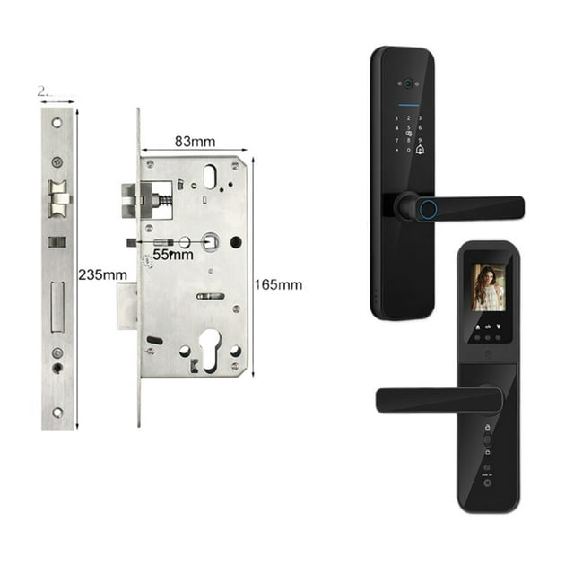 Door Lock, Tuya Digital Electronic Smart Door Lock With Biometric Camera Fingerprint Smart Card Password Key Unlock ,Easy to Install